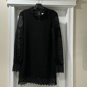 IRO Kara Black Lace Long Sleeve Dress